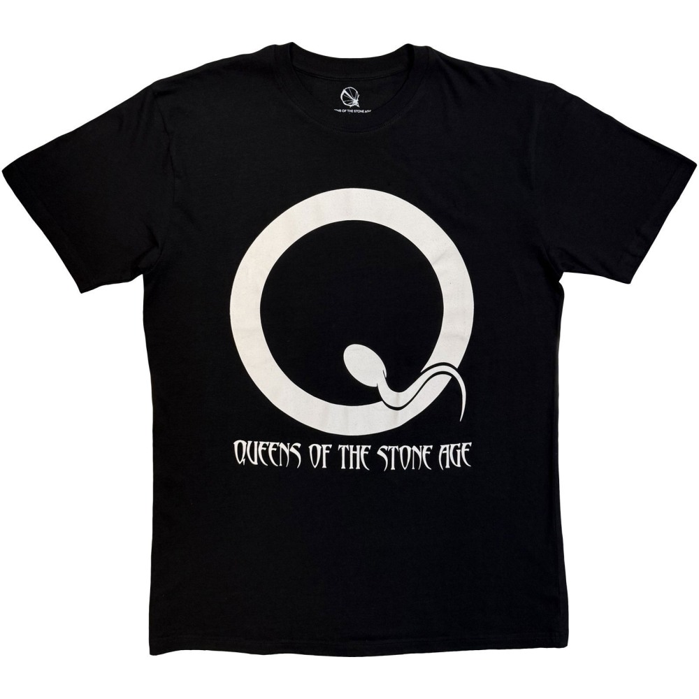 Queens Of The Stone Age - Sperm Logo Mono Mens Tshirt - Black/White